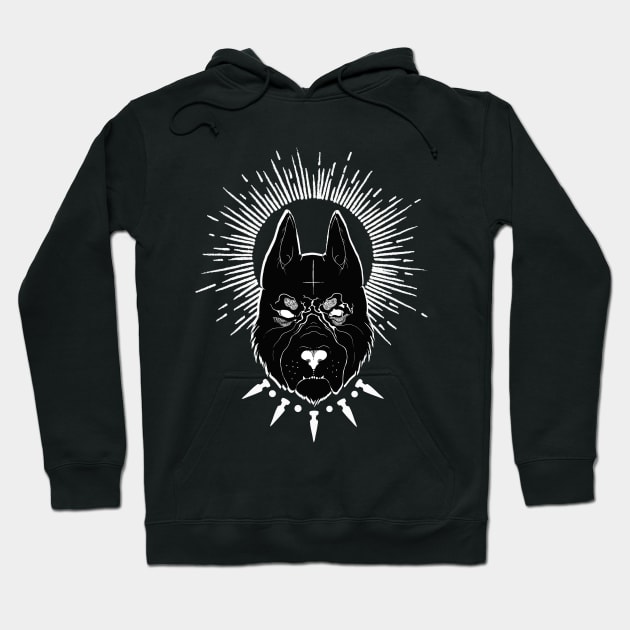 Hellhound- Black Hoodie by MossAndMarrow